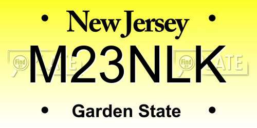 M23NLK New Jersey License Plate