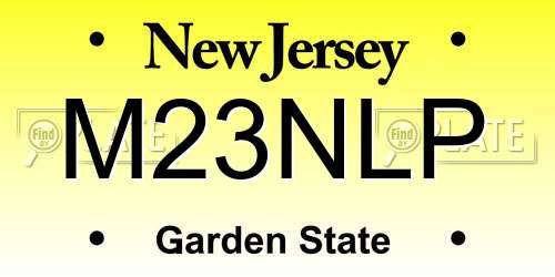 M23NLP New Jersey License Plate