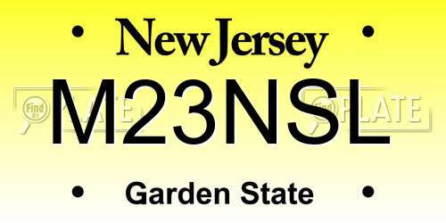 M23NSL New Jersey License Plate