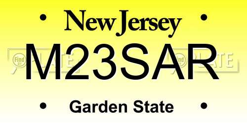 M23SAR New Jersey License Plate