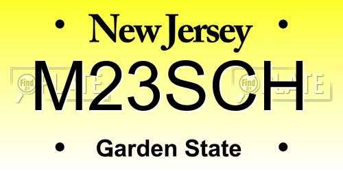 M23SCH New Jersey License Plate
