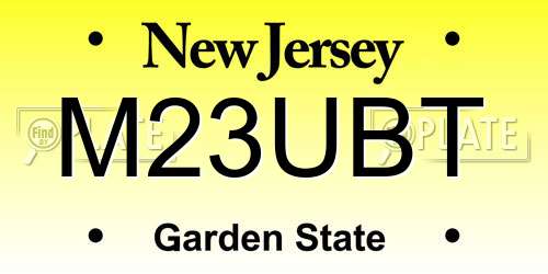 M23UBT New Jersey License Plate