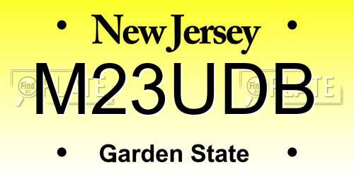 M23UDB New Jersey License Plate