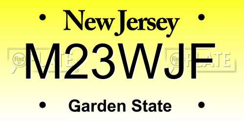 M23WJF New Jersey License Plate