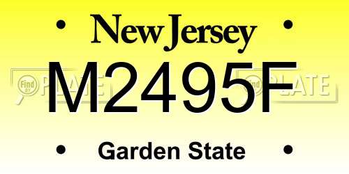 M2495F New Jersey License Plate