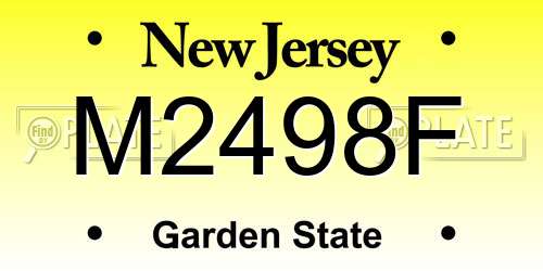 M2498F New Jersey License Plate