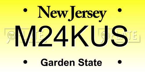 M24KUS New Jersey License Plate