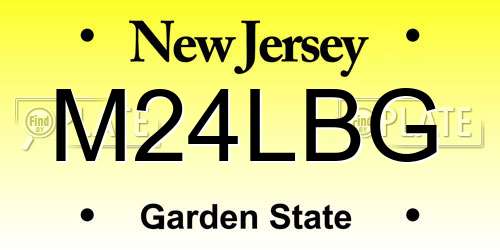 M24LBG New Jersey License Plate