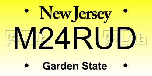M24RUD New Jersey License Plate