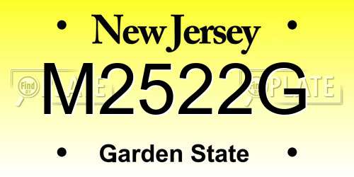 M2522G New Jersey License Plate