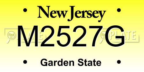 M2527G New Jersey License Plate