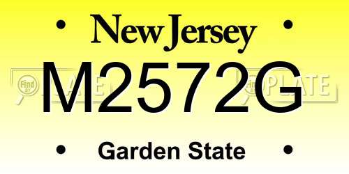 M2572G New Jersey License Plate