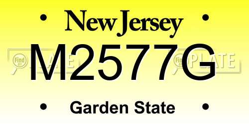 M2577G New Jersey License Plate