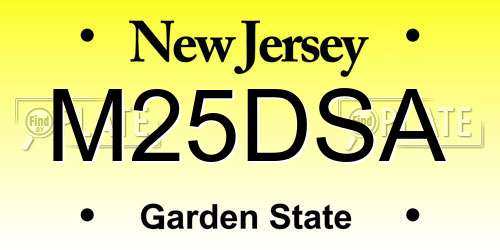 M25DSA New Jersey License Plate