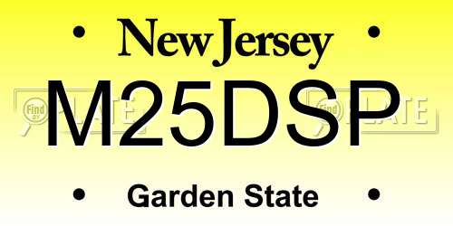 M25DSP New Jersey License Plate