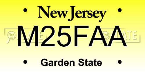 M25FAA New Jersey License Plate