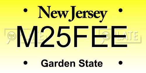 M25FEE New Jersey License Plate