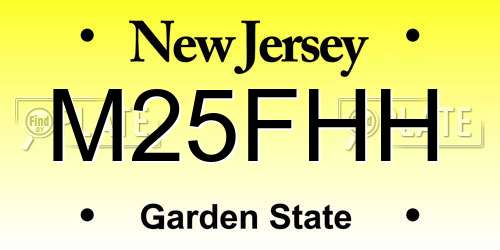 M25FHH New Jersey License Plate