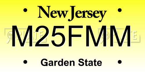 M25FMM New Jersey License Plate
