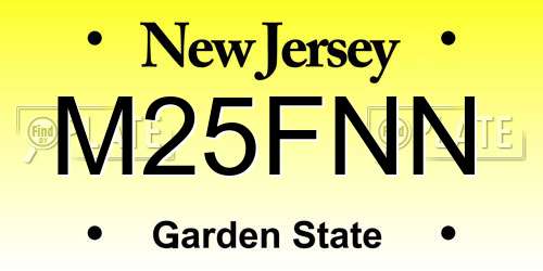 M25FNN New Jersey License Plate