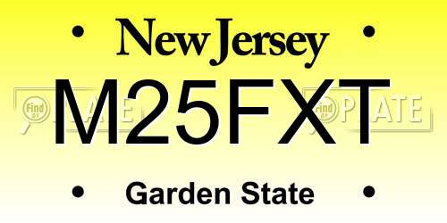 M25FXT New Jersey License Plate