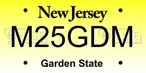 M25GDM New Jersey License Plate