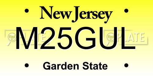 M25GUL New Jersey License Plate