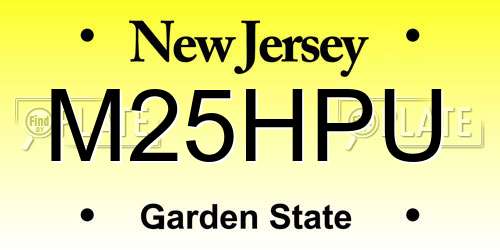 M25HPU New Jersey License Plate