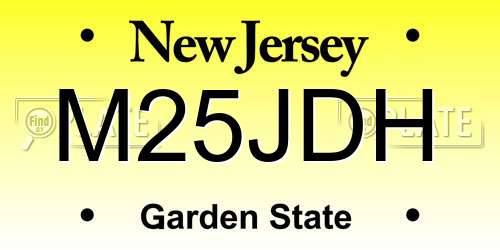 M25JDH New Jersey License Plate
