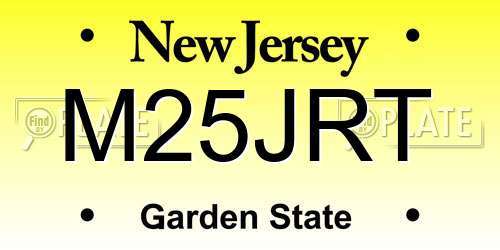 M25JRT New Jersey License Plate