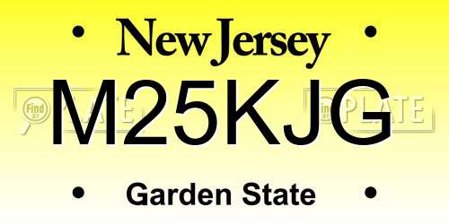 M25KJG New Jersey License Plate