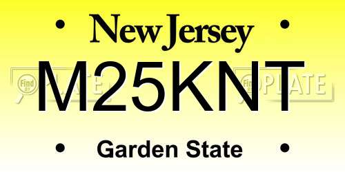 M25KNT New Jersey License Plate