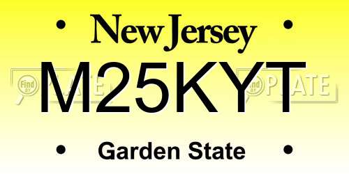 M25KYT New Jersey License Plate