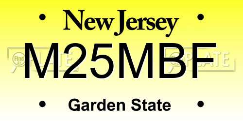 M25MBF New Jersey License Plate