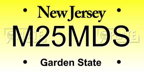 M25MDS New Jersey License Plate