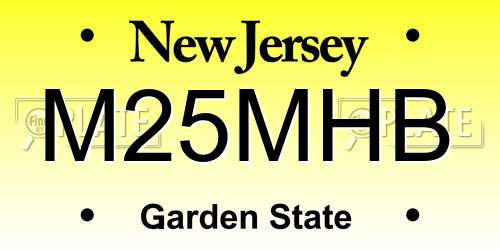 M25MHB New Jersey License Plate