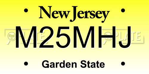 M25MHJ New Jersey License Plate