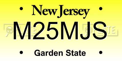 M25MJS New Jersey License Plate