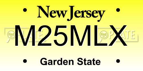 M25MLX New Jersey License Plate