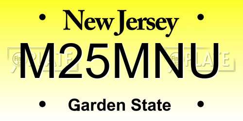 M25MNU New Jersey License Plate