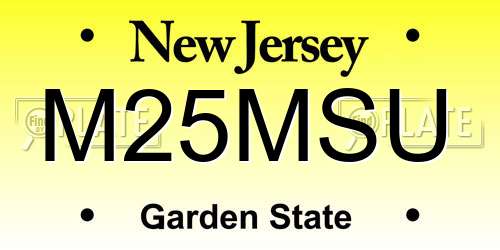 M25MSU New Jersey License Plate