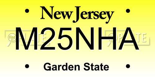 M25NHA New Jersey License Plate