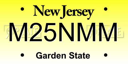 M25NMM New Jersey License Plate