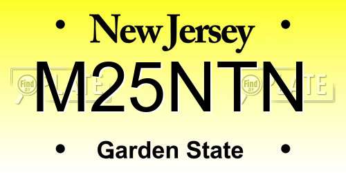 M25NTN New Jersey License Plate