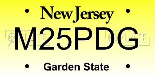 M25PDG New Jersey License Plate