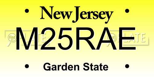 M25RAE New Jersey License Plate