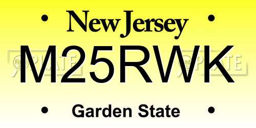M25RWK New Jersey License Plate