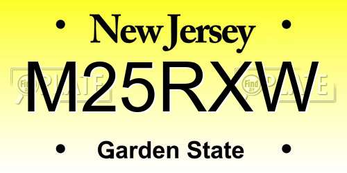 M25RXW New Jersey License Plate