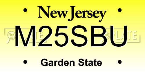 M25SBU New Jersey License Plate