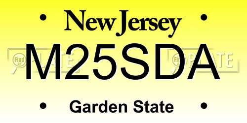 M25SDA New Jersey License Plate